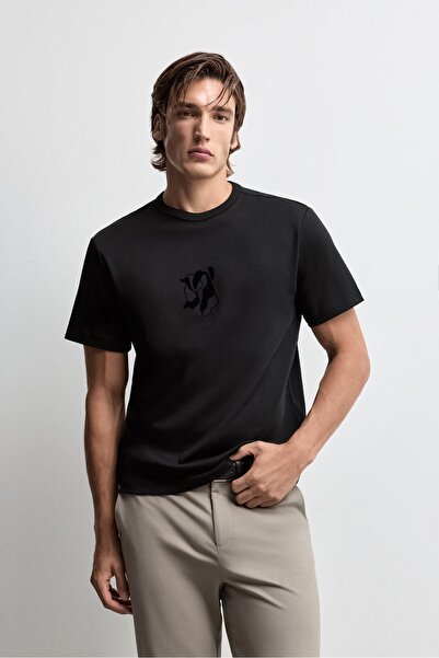 LEFTIES Baskılı interlok t-shirt