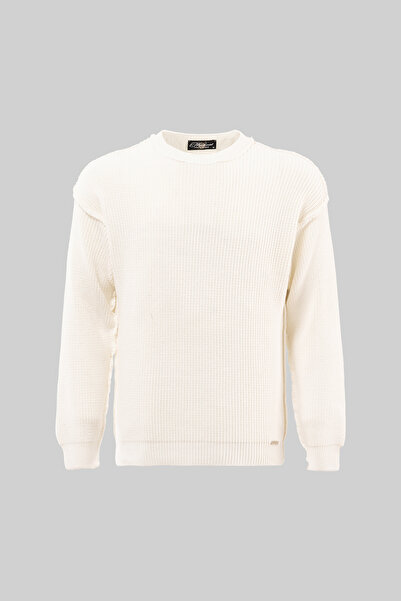 Machinist Men's Thessaloniki Knitted Dirty Stitching Crew Neck Oversize Knitw...