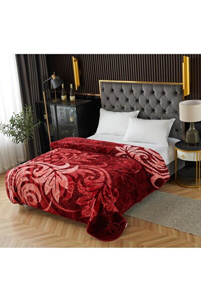 OEM Pătură brocart florală Cocolino 240X200 4KG ROȘU CIREȘE