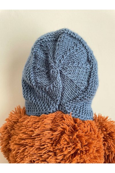The Cloudish Shop Hand Knitted Laura Lora Baby Beanie Hat Bonnet Dark Blue 2-4 Years Old