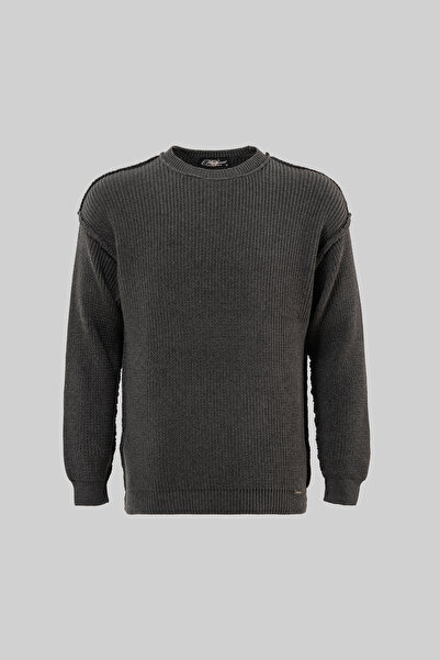 Machinist Men's Thessaloniki Knitted Dirty Stitching Crew Neck Oversize Knitw...