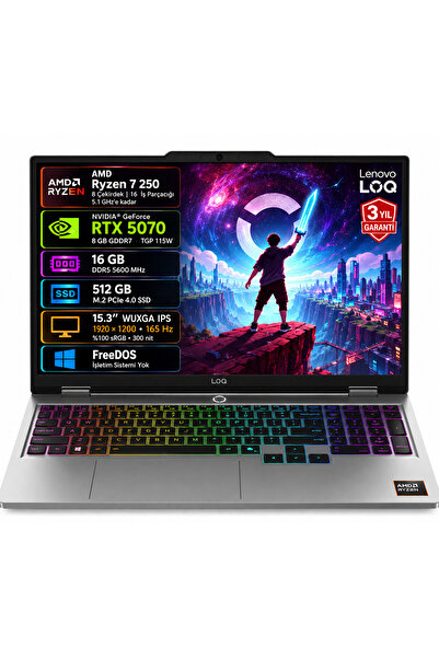 LENOVO LOQ 15AHP11 83TN0096TR AMD Ryzen 7 250 16GB RAM 512GB SSD RTX5070 8GB ...