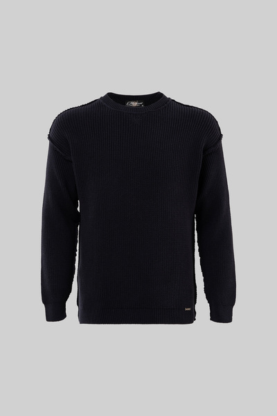 Machinist Men's Thessaloniki Knitted Dirty Stitching Crew Neck Oversize Knitw...