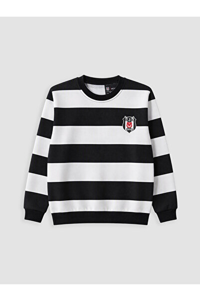 LC Waikiki Black Striped Standard & Regular Boys' Sweatshirt - W6Ec19Z1-Leg |...
