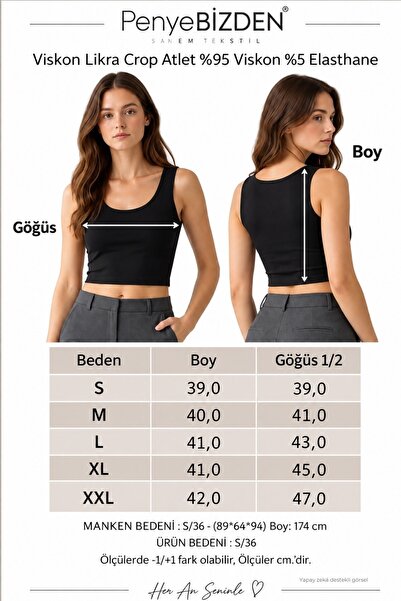penyebizden Crop Askılı Atlet-Siyah