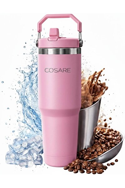 COSARE 30oz Tumbler with Handle – Stainless Steel Insulated Travel Mug with L...