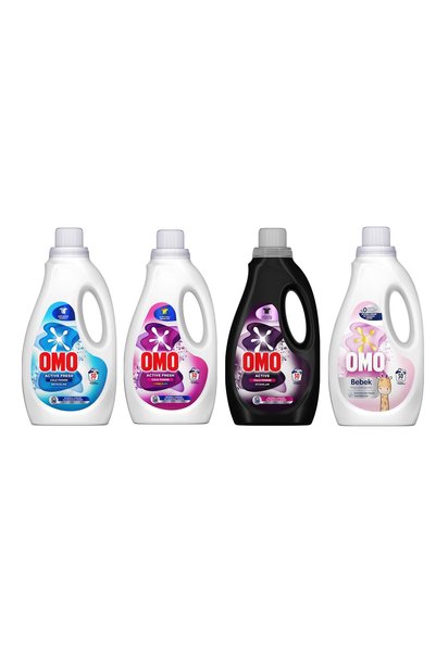 Omo Sıvı Deterjan 1500 ml Beyazlar-Siyahlar-Renkliler-Bebek 4 lü Karma Paket