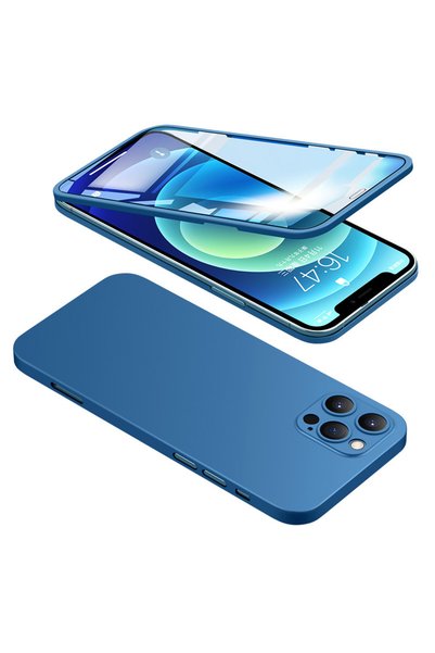 POWERTECH Θήκη και σκληρυμένο γυαλί 2.5D TGC-0005 για iPhone 12 Pro, μπλε