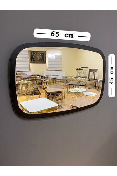 Ayna Kare Oval Siyah 45x65 Cm Antre Hol Dresuar Koridor Salon Banyo Wc Makyaj