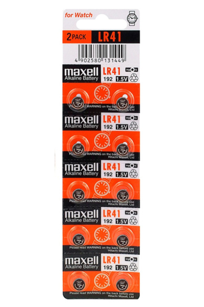 Maxell αλκαλικές μπαταρίες LR41, 1.5V, 10 τεμάχια