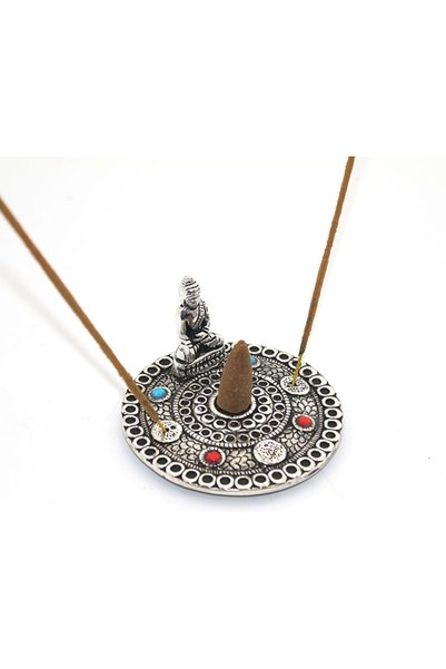 Store Metal Yuvarlak Budalı Tütsülük 10 Cm – Dekoratif Metal Tütsülük, Buda F...
