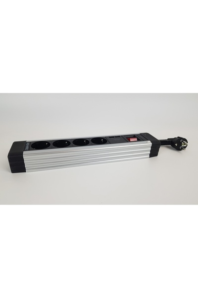Rev Prelungitor cu 4 prize + USB SupraLine, întrerupător negru