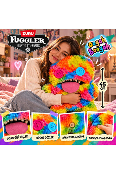 Cici Oyuncak Fuggler Bigg Fugg Oogah Boogah 45 cm Büyük Peluş Oyuncak Renkli ...