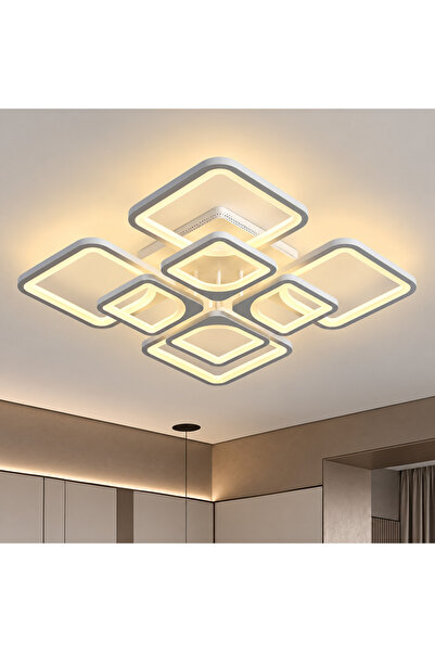 DIGITAL Merchandise Lustra LED cu telecomanda ZOE 138W, 8 Patrate, lumina Rec...
