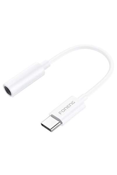 FONENG BM21 Αντάπτορας Θηλυκό 3.5mm σε Αρσενικό USB C 0.1μ Λευκό