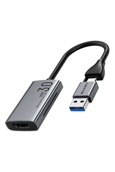 Cabletime Συσκευή καταγραφής βίντεο CT-ACHC3-AG, HDMI/USB & USB-C, 4K/30Hz, γκρι