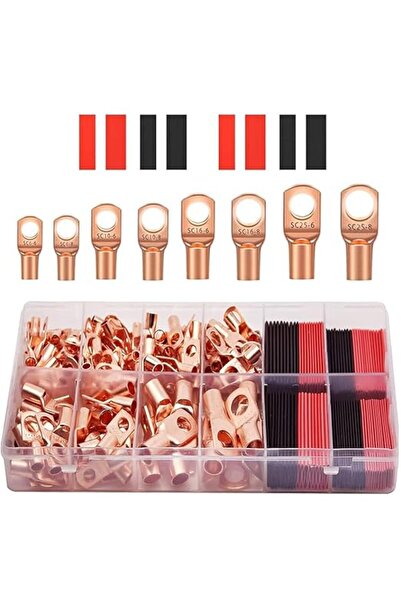 GENERAL 100Pcs Copper Wire Lugs with Heat Shrink Set, 6/8/10/12AWG, 50Pcs UL ...