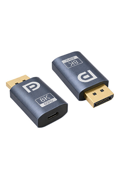 POWERTECH Προσαρμογέας DisplayPort σε USB-C CAB-UC102, 8K/60Hz, γκρι