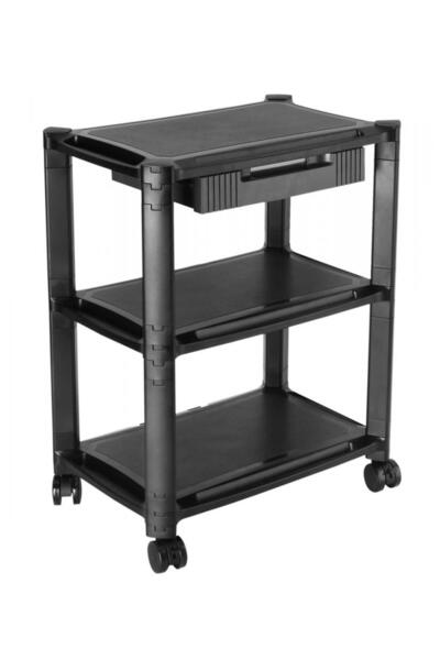 Brateck Ράφι δαπέδου AMS-5L με ρόδες, 3 ράφια, 50x33x63.5εκ., έως 10 κιλά, μαύρο