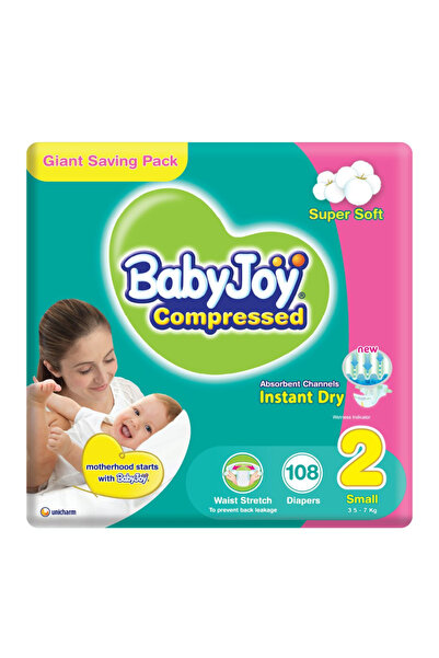 BabyJoy حفاضات كومبريسد دايموند باد، مقاس 2، صغير، 3.5-7 كجم، عبوة عملاقة، 10...