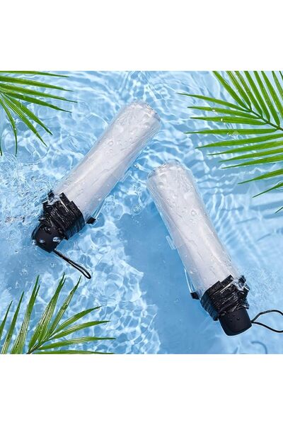SYOSI Clear Umbrella: Transparent, Portable, Foldable, Manual Open/Close, Wedding Travel Dating, 1 P