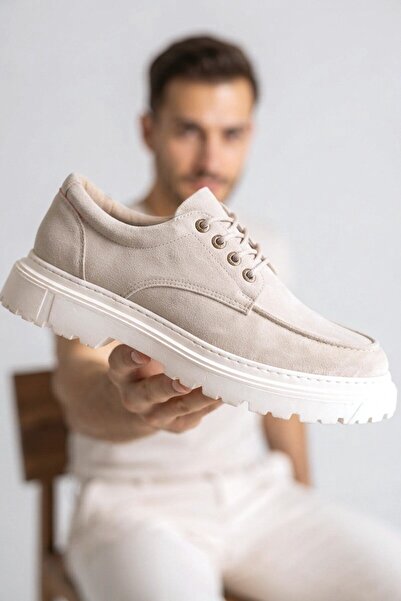 Zerenyus Zrjt13X High Quality Lace-Up Men's Casual Sports Classic Shoes - Beige