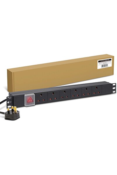 Generic 1U rack-mounted 6-way;13A UK Plug PDU Power Strip Network Cabinet Rac...