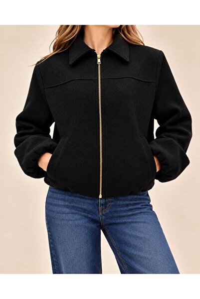 Benedetto New Season Premium Quality Zippered Cashmere Bomber Women's Jacket