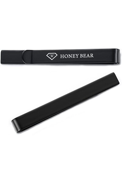 HoneyGlow HONEY BEAR Men's Tie Clips - Regular Size Stainless Steel, 5.3 cm