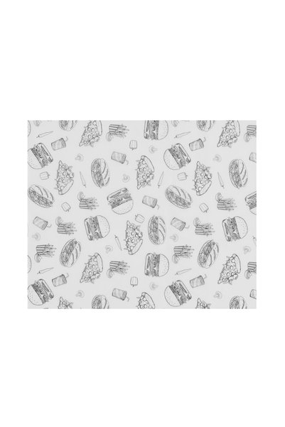 HENDI Hârtie pergamentată, Model ilustrație fast-food, 500 buc., 200 x 250 mm