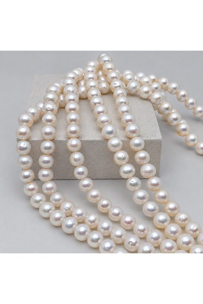 Yasamtohumu Pearl String White 10 mm – Natural Texture Royal Series (63302)