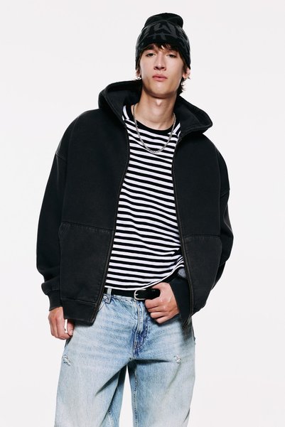 Pull & Bear STWD kapüşonlu fermuarlı sweatshirt
