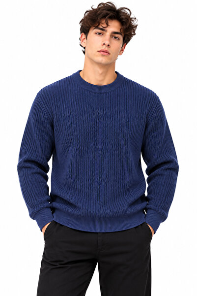 ribana Men's Crew Neck Long Sleeve Knit Sweater B27001