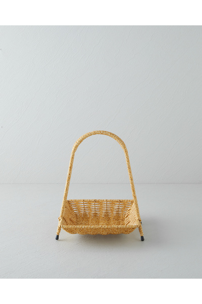 English Home Wicker Plastik Rattan Katlı Servis 23x19x25 cm Açık Kahverengi