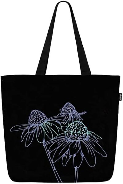 Eco Right Aesthetic Canvas Tote Bag for Women - Large, Reusable, Zippered Tot...