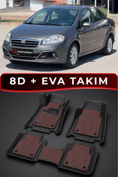 PASPASGRAFT Fiat Linea Araca Özel 8D Deri Tam Kaplama + Premium Hücreli EVA O...