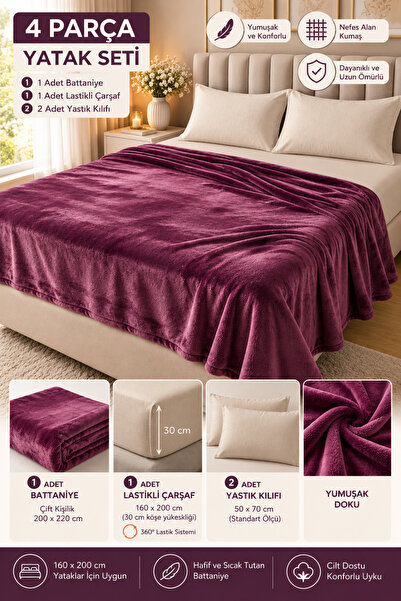 Nilyso Home Σετ Κουβερλί Διπλό Σούπερ Σούπερ Σοφτ 200x220 εκ. – Ελαστικό Σεντ...