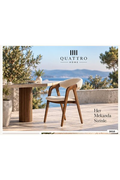QUATTRO HOME Lunessa 3010 Ahşap Kollu Döşemeli Sandalye