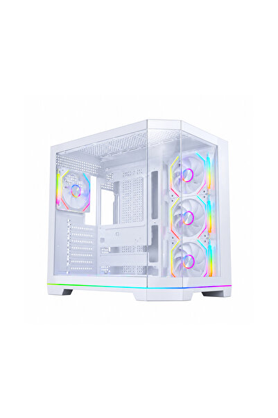 GAME IN GAME Hexa Beyaz 7x12cm Argb Fanlı ATX Gaming Akvaryum Kasa