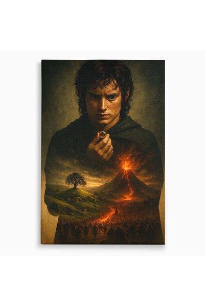 Luxcanva Tablou Canvas Calatoria Inelului 50x70 cm pe Sasiu Lemn Fantezie Ave...