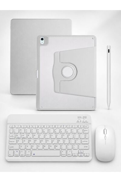 Five e Apple iPad Air 13 M2/M3/M4 ile Uyumlu DeskFold Türkçe Q Klavyeli 360° ...