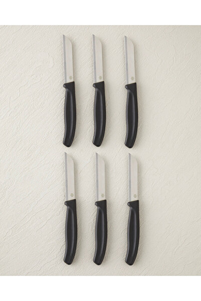 English Home Silent Slash Paslanmaz Çelik 6'lı Bıçak 9 cm Siyah