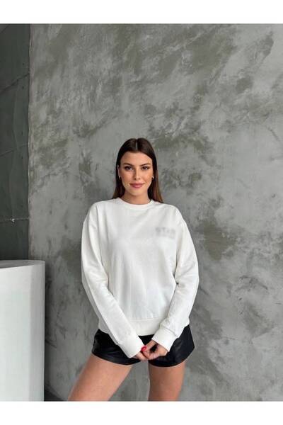 mylunessa Gl Goo White Long Sleeve Short Sweatshirt
