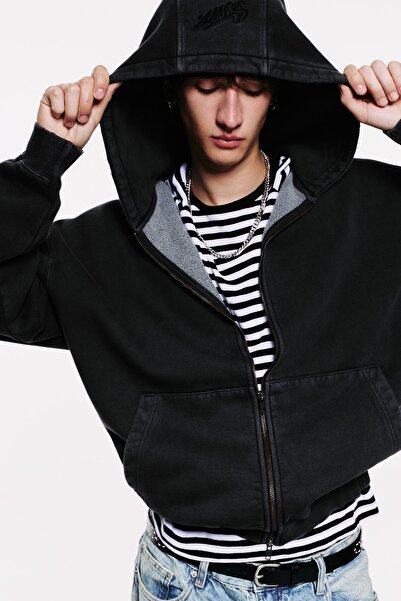 Pull & Bear STWD kapüşonlu fermuarlı sweatshirt