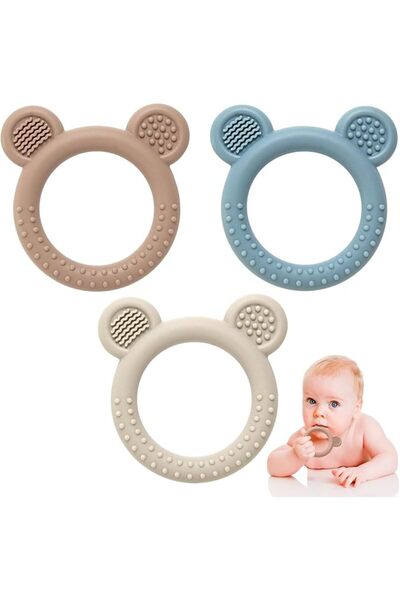 Yelajoy 3 PCS Silicone Teethers,Wearable Wrist Teething Toys