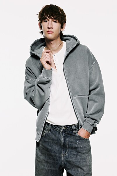 Pull & Bear STWD kapüşonlu fermuarlı sweatshirt