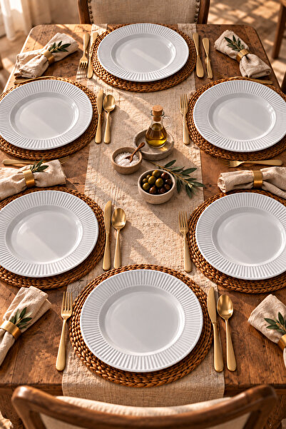 Heda Porselen Elif 25 cm Porcelain 6-Piece Serving Plate Set