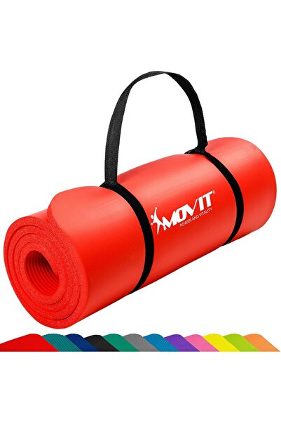 MOVIT Saltea de yoga cu grosimea de 10/15 mm 183 x 60 x 1,0 cm / Roșu