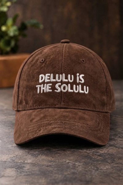 barsdepo Delulu İs the Solulu Embroidered Suede Hat Unisex |   Gothic Design ...