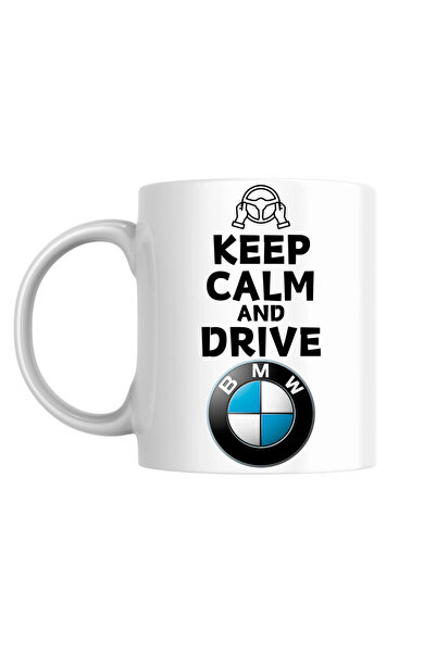 INOVATIX Cana personalizata - Keep Calm and Drive Bmw!, alba, 330 ml